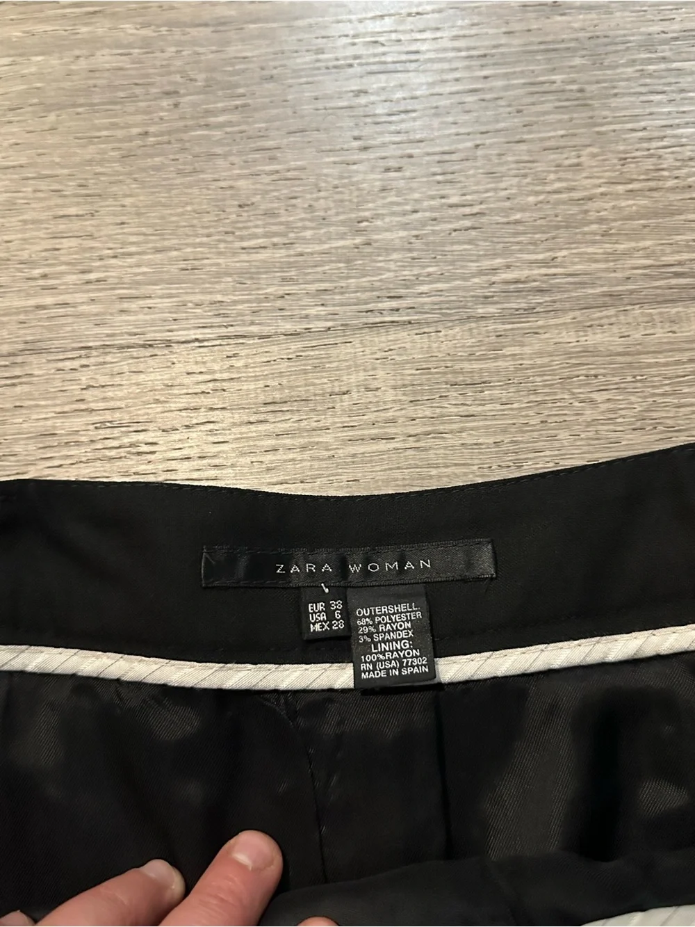 ZARA Black A-Line Flare Skirt Size 6 High Waisted Casual Career with Tie Belt